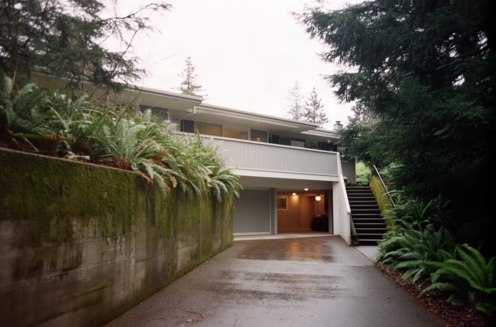 A hillside split-level house with a daylight basement in southwest Portland